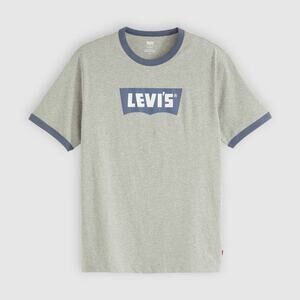 Levi's Men’s Relaxed Fit T- Shirt Grey Blue Logo Size Large
